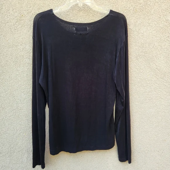 FLAX by Jeanne Englehart Women's Top Large Black Stretch Long Sleeve Minimalist - Picture 7 of 11
